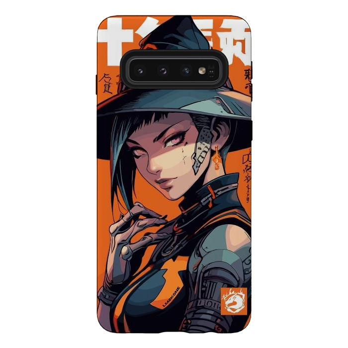 Galaxy S10 StrongFit Orange Halloween Witch by LM2Kone