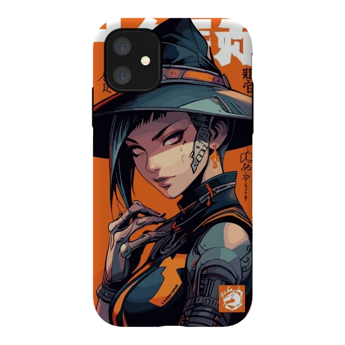 iPhone 11 StrongFit Orange Halloween Witch by LM2Kone