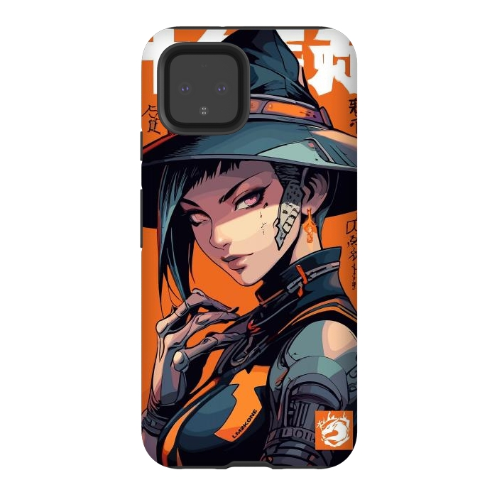 Pixel 4 StrongFit Orange Halloween Witch by LM2Kone