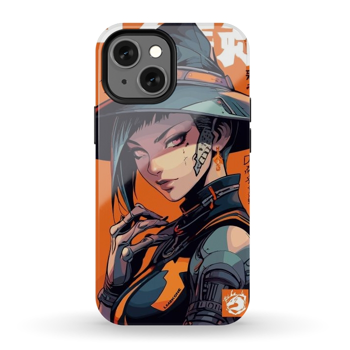 iPhone 12 mini StrongFit Orange Halloween Witch by LM2Kone