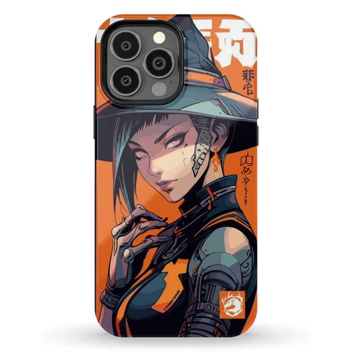 iPhone 13 Pro Max StrongFit Orange Halloween Witch by LM2Kone