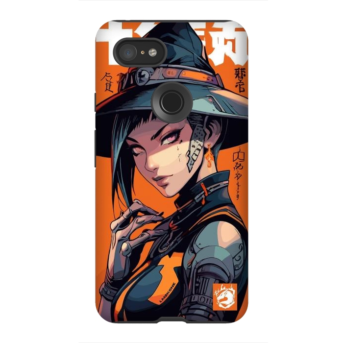 Pixel 3XL StrongFit Orange Halloween Witch by LM2Kone