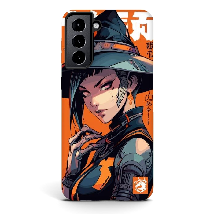 Galaxy S21 StrongFit Orange Halloween Witch by LM2Kone