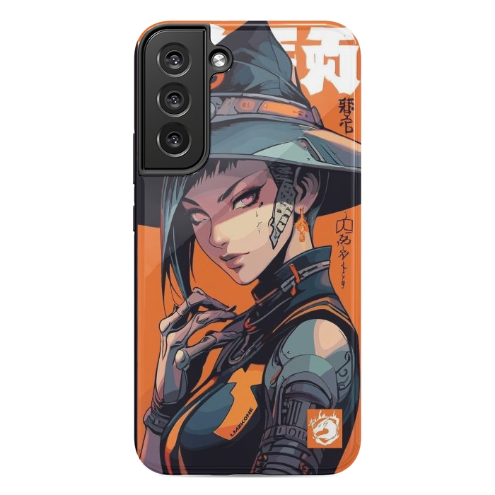 Galaxy S22 plus StrongFit Orange Halloween Witch by LM2Kone