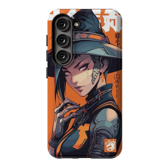 Galaxy S23 StrongFit Orange Halloween Witch by LM2Kone