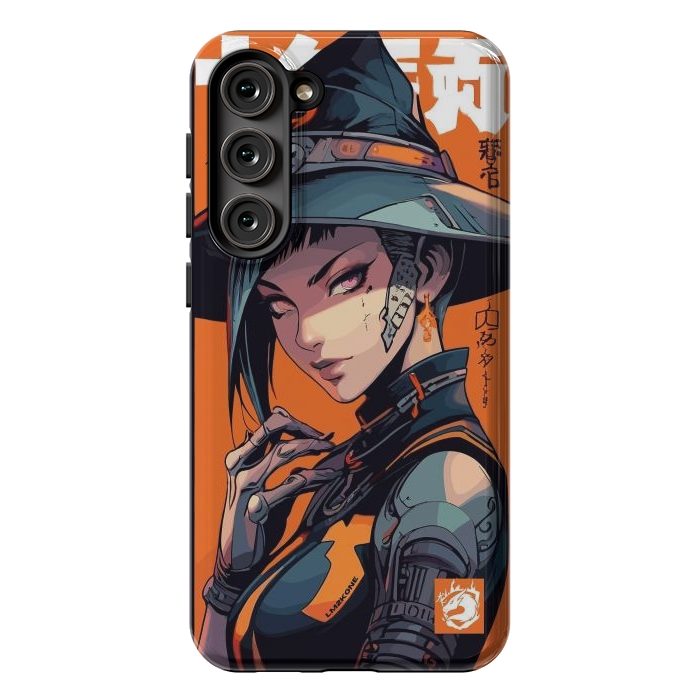 Galaxy S23 Plus StrongFit Orange Halloween Witch by LM2Kone