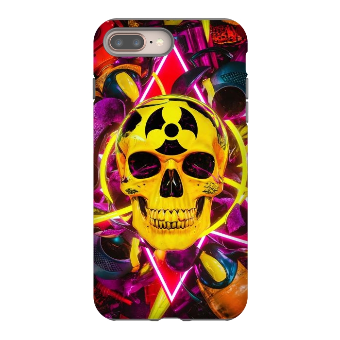 iPhone 7 plus StrongFit Radioactive Skull by JohnnyVillas