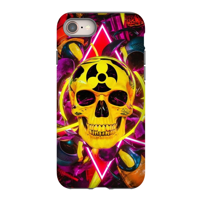 iPhone 8 StrongFit Radioactive Skull by JohnnyVillas