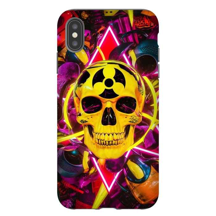 iPhone Xs Max StrongFit Radioactive Skull by JohnnyVillas