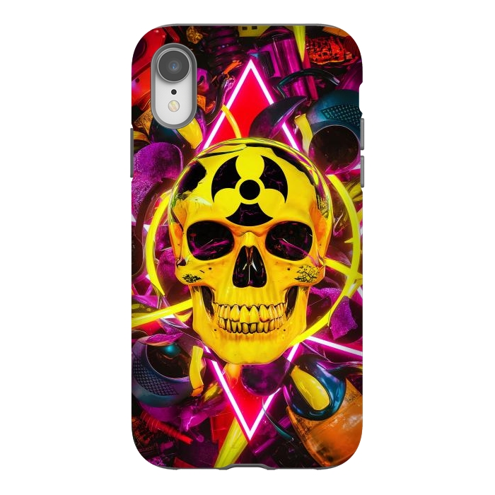 iPhone Xr StrongFit Radioactive Skull by JohnnyVillas