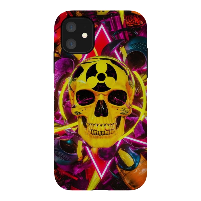 iPhone 11 StrongFit Radioactive Skull by JohnnyVillas