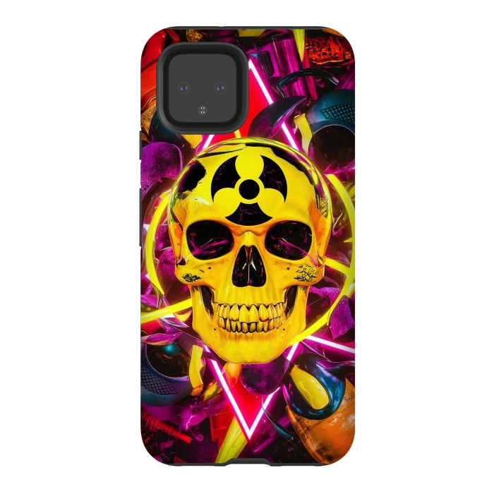 Pixel 4 StrongFit Radioactive Skull by JohnnyVillas