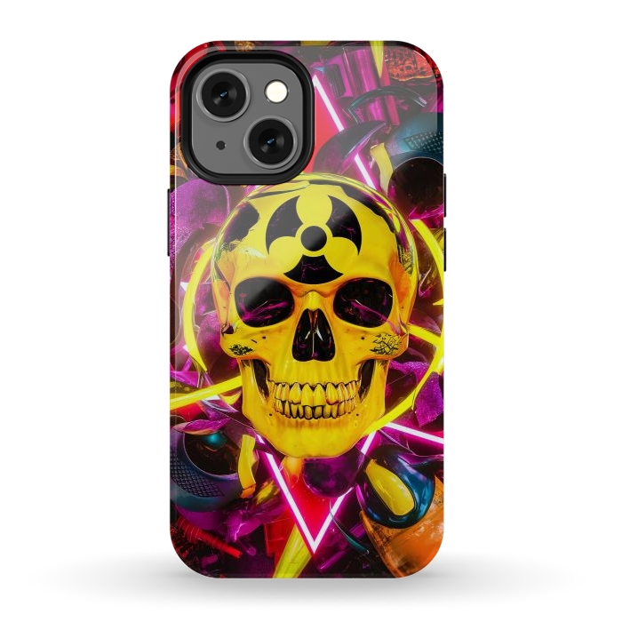 iPhone 12 mini StrongFit Radioactive Skull by JohnnyVillas