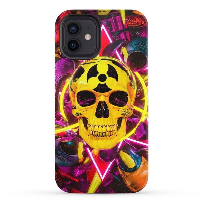 iPhone 12 StrongFit Radioactive Skull by JohnnyVillas