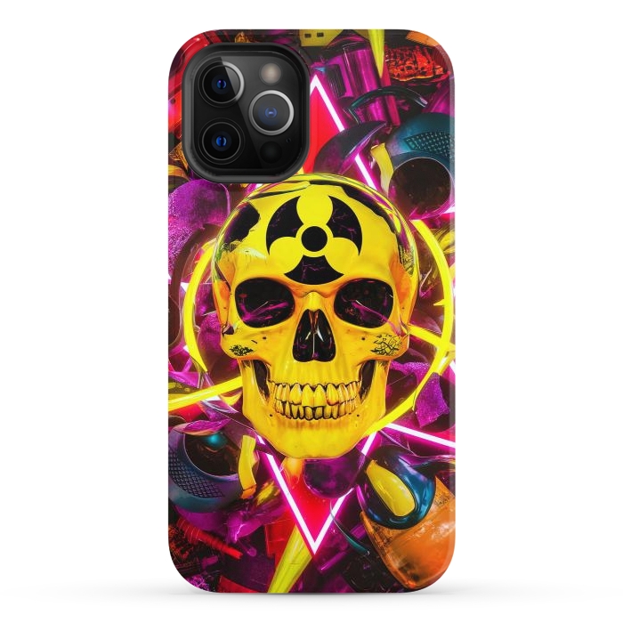 iPhone 12 Pro StrongFit Radioactive Skull by JohnnyVillas