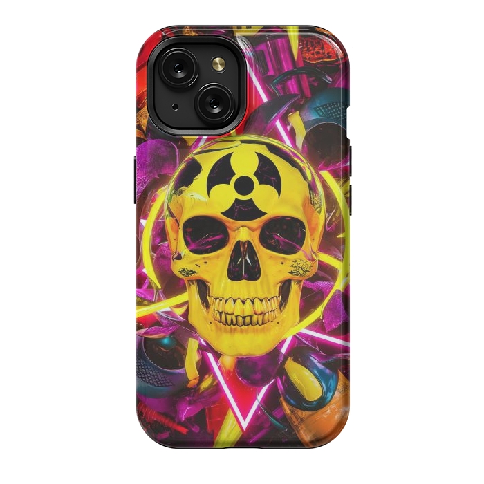 iPhone 15 StrongFit Radioactive Skull by JohnnyVillas