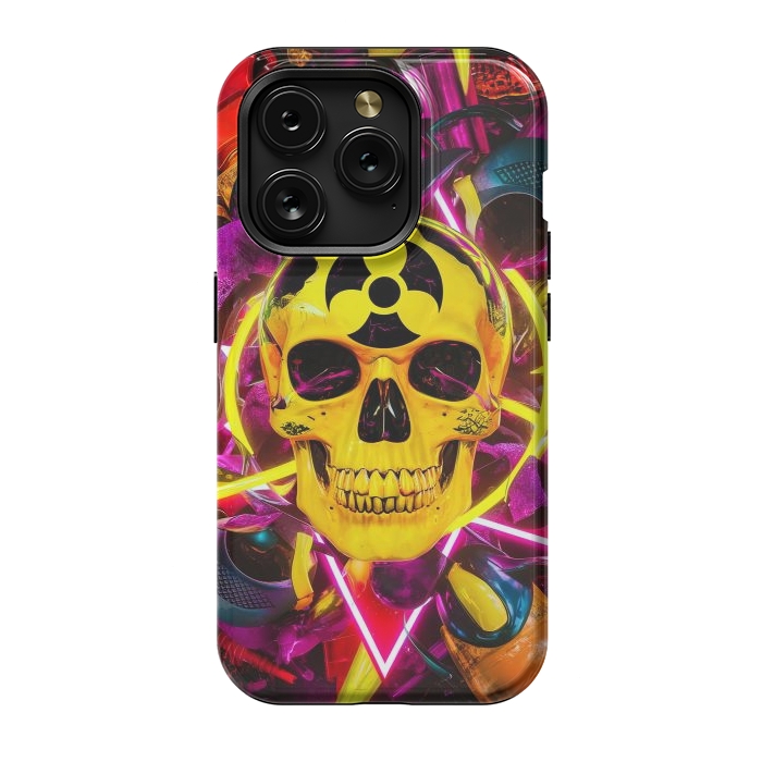 iPhone 15 Pro StrongFit Radioactive Skull by JohnnyVillas