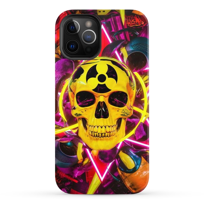 iPhone 12 Pro Max StrongFit Radioactive Skull by JohnnyVillas