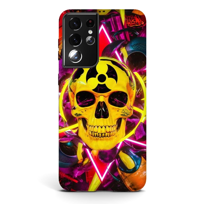 Galaxy S21 ultra StrongFit Radioactive Skull by JohnnyVillas