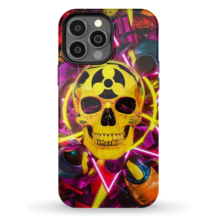 iPhone 13 Pro Max StrongFit Radioactive Skull by JohnnyVillas