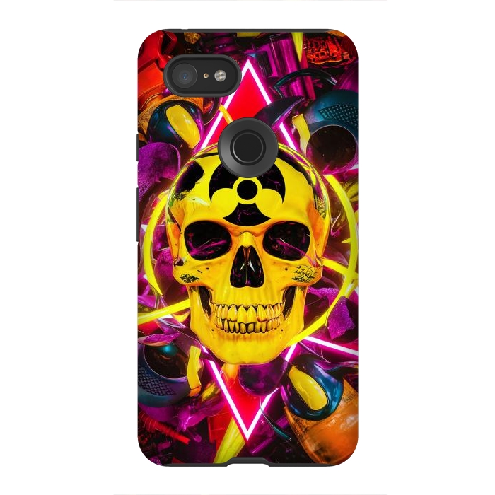 Pixel 3XL StrongFit Radioactive Skull by JohnnyVillas