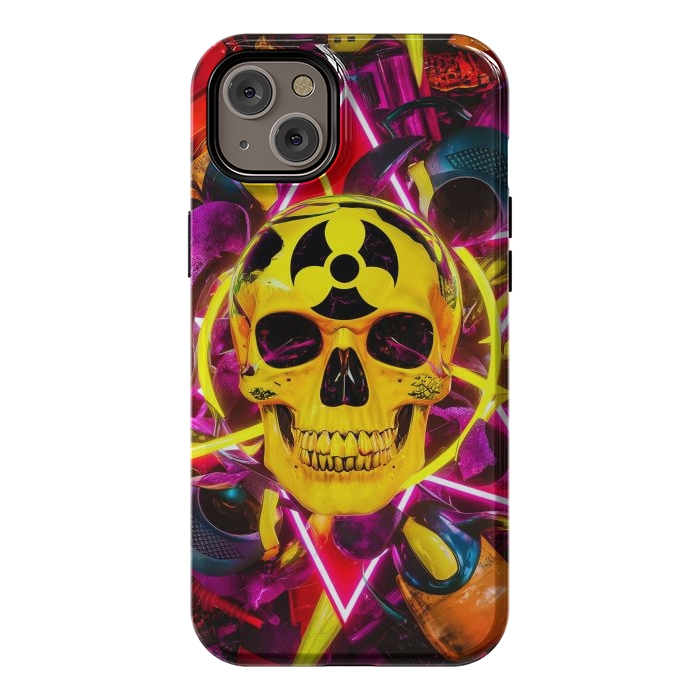 iPhone 14 Plus StrongFit Radioactive Skull by JohnnyVillas