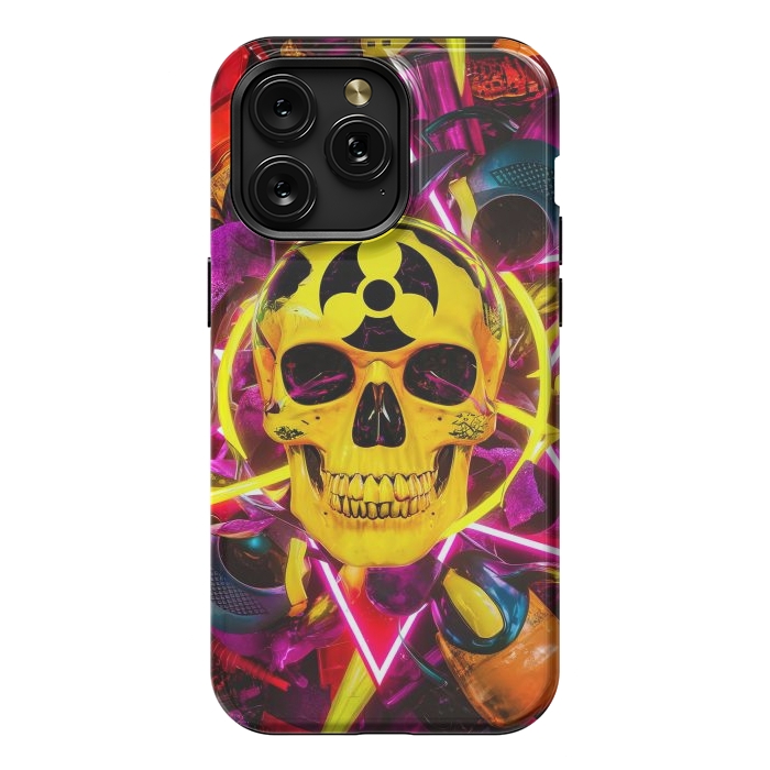 iPhone 15 Pro Max StrongFit Radioactive Skull by JohnnyVillas