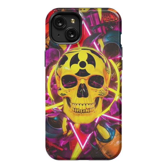 iPhone 15 Plus StrongFit Radioactive Skull by JohnnyVillas