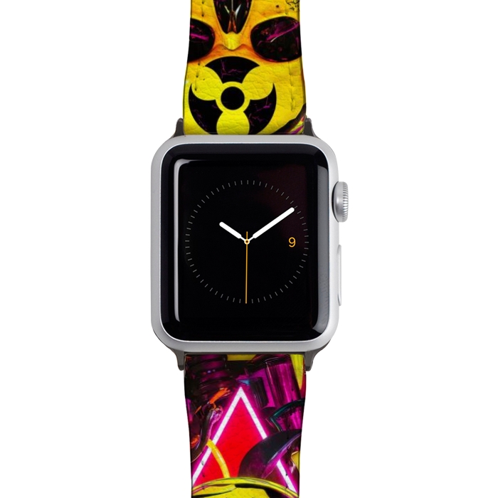 Watch 42mm / 44mm Strap PU leather Radioactive Skull by JohnnyVillas