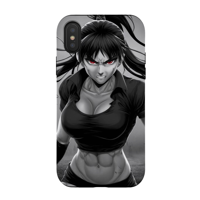 iPhone Xs / X StrongFit Angry Girl Anime by JohnnyVillas