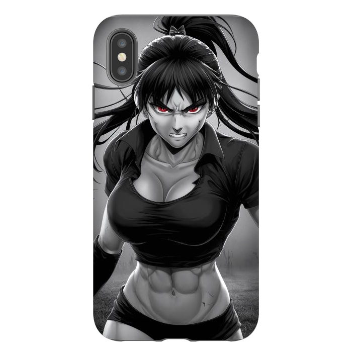 iPhone Xs Max StrongFit Angry Girl Anime by JohnnyVillas