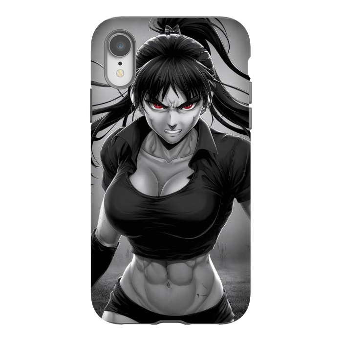 iPhone Xr StrongFit Angry Girl Anime by JohnnyVillas