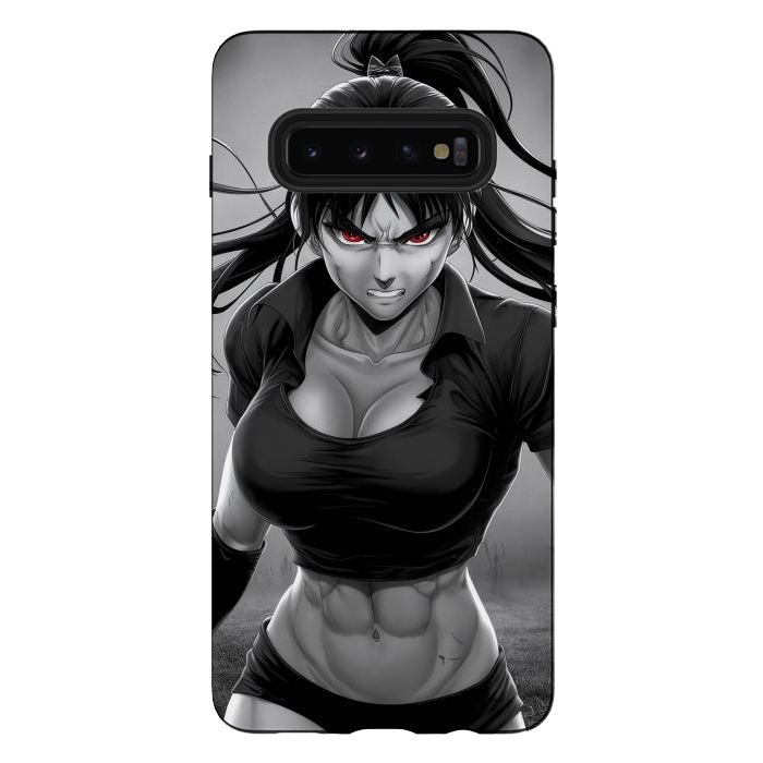 Galaxy S10 plus StrongFit Angry Girl Anime by JohnnyVillas