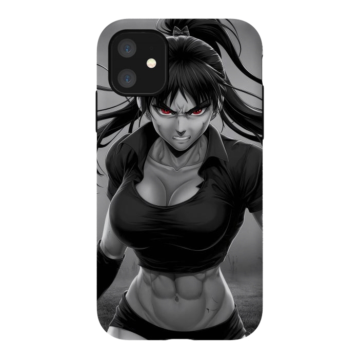 iPhone 11 StrongFit Angry Girl Anime by JohnnyVillas