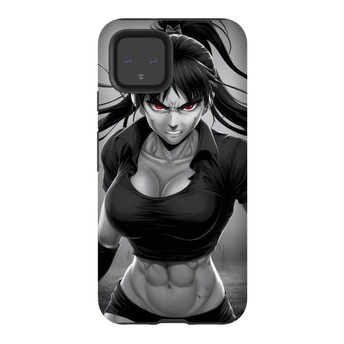 Pixel 4 StrongFit Angry Girl Anime by JohnnyVillas