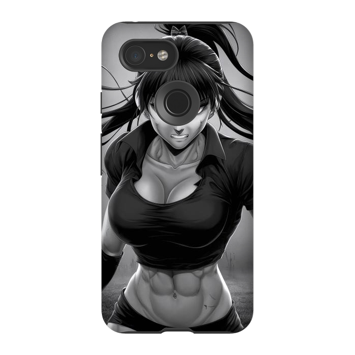 Pixel 3 StrongFit Angry Girl Anime by JohnnyVillas