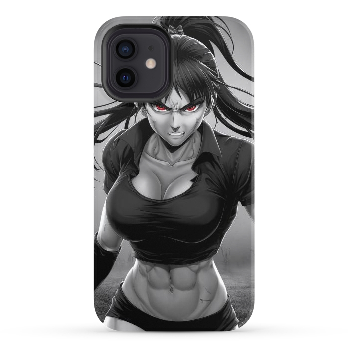 iPhone 12 StrongFit Angry Girl Anime by JohnnyVillas