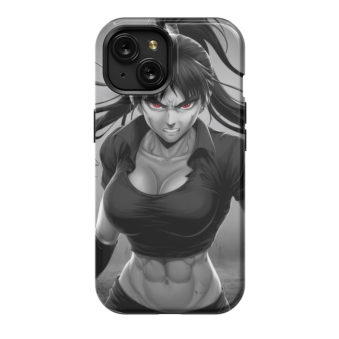 iPhone 15 StrongFit Angry Girl Anime by JohnnyVillas