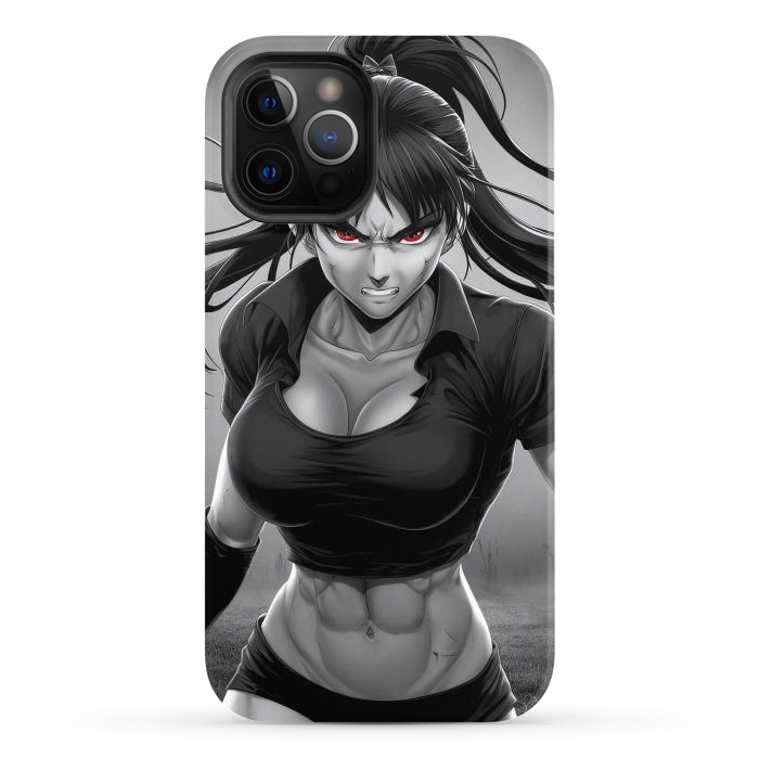 iPhone 12 Pro Max StrongFit Angry Girl Anime by JohnnyVillas