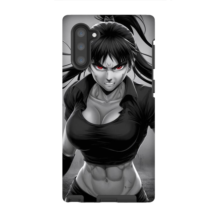 Galaxy Note 10 StrongFit Angry Girl Anime by JohnnyVillas