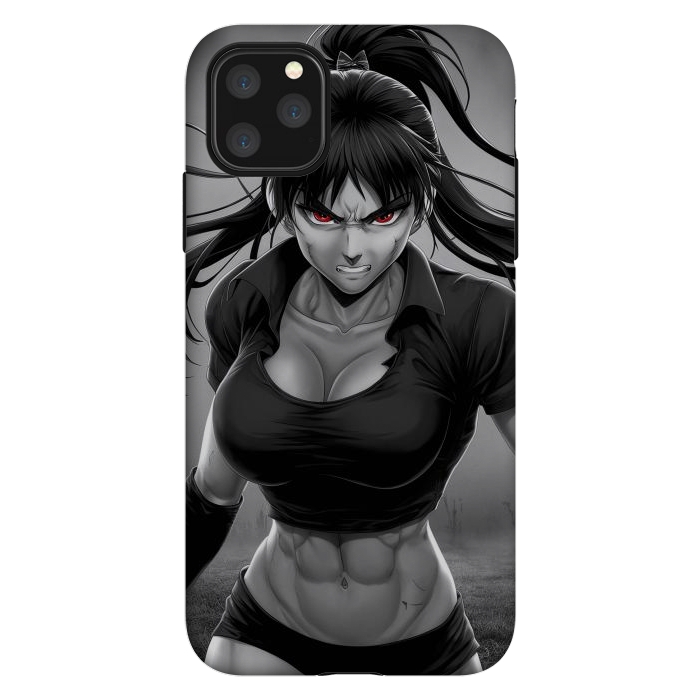 iPhone 11 Pro Max StrongFit Angry Girl Anime by JohnnyVillas