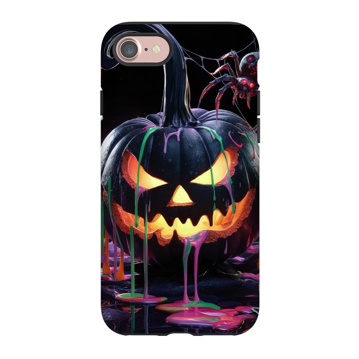 iPhone 7 StrongFit Halloween Black Pumpkin by JohnnyVillas