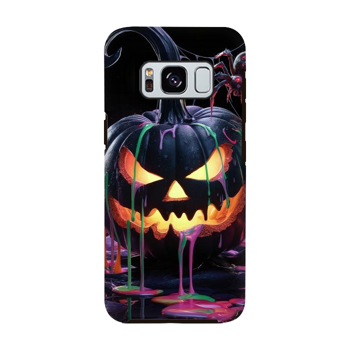 Galaxy S8 StrongFit Halloween Black Pumpkin by JohnnyVillas