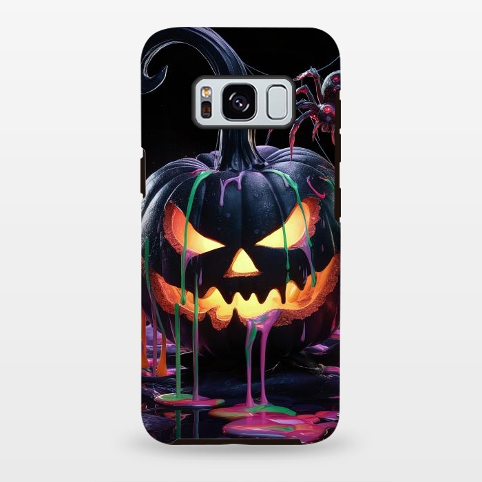 Galaxy S8 plus StrongFit Halloween Black Pumpkin by JohnnyVillas