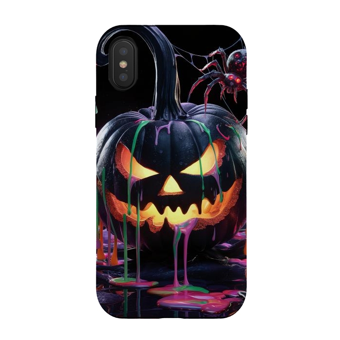 iPhone Xs / X StrongFit Halloween Black Pumpkin by JohnnyVillas