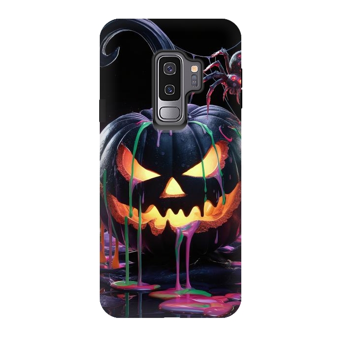 Galaxy S9 plus StrongFit Halloween Black Pumpkin by JohnnyVillas