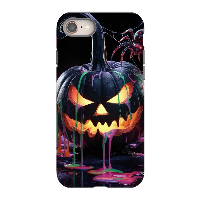 iPhone 8 StrongFit Halloween Black Pumpkin by JohnnyVillas