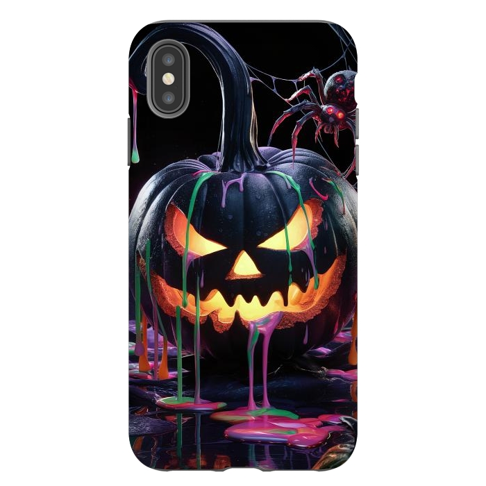 iPhone Xs Max StrongFit Halloween Black Pumpkin by JohnnyVillas