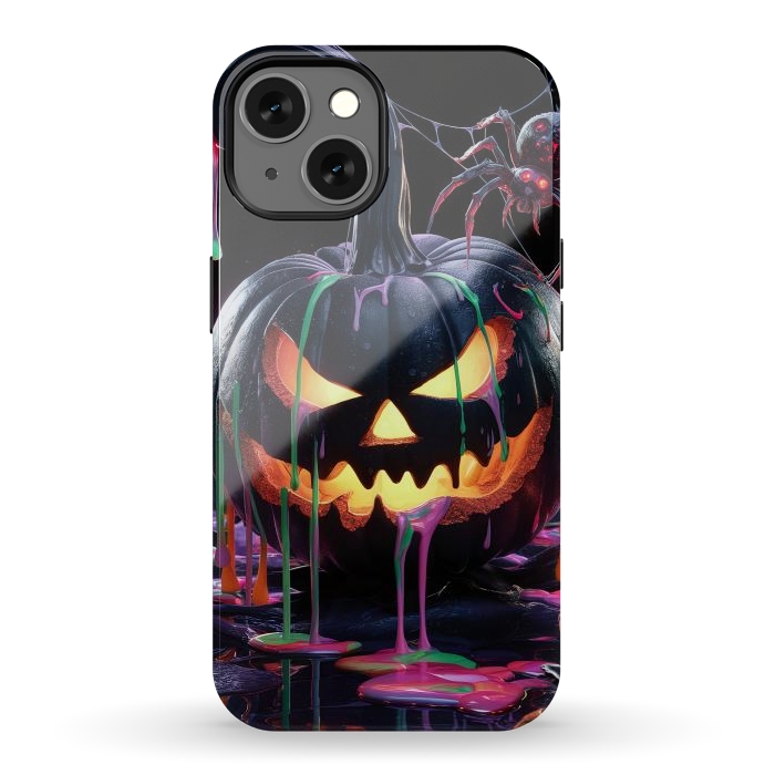 iPhone 13 StrongFit Halloween Black Pumpkin by JohnnyVillas