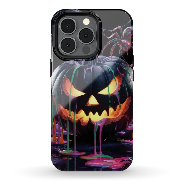 iPhone 13 pro StrongFit Halloween Black Pumpkin by JohnnyVillas